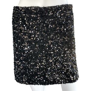 Reemonde Black Sequins Skirt Size Large